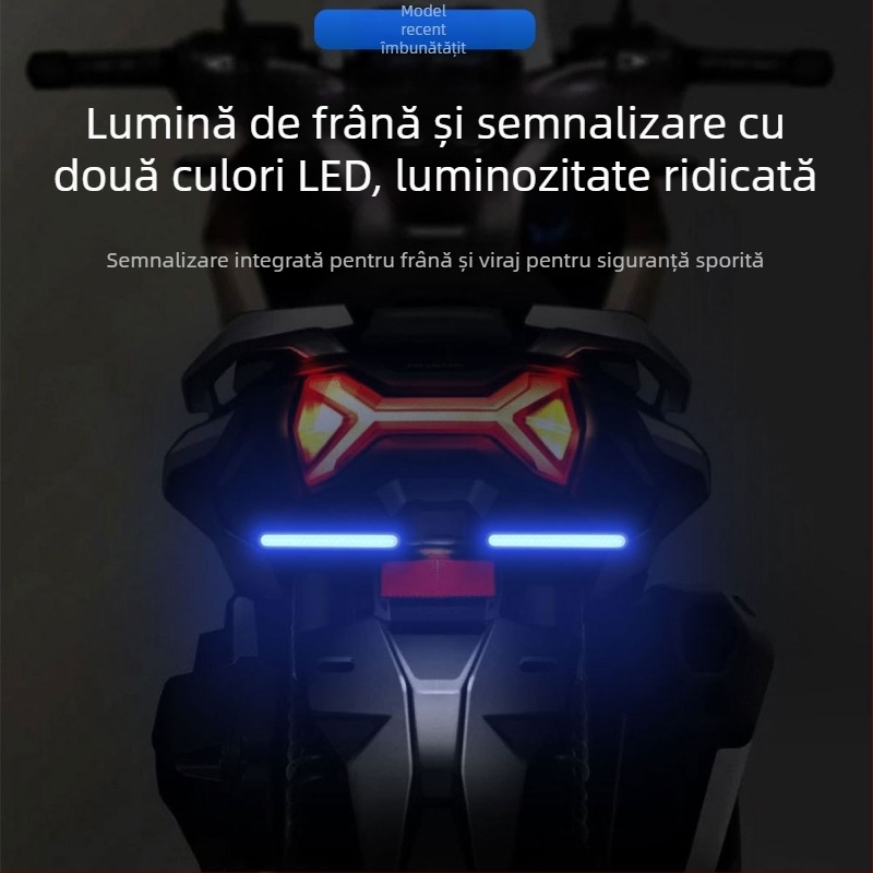 Semnal LED bi-color cu efect de curgere a apei și lumină pentru plăcuța de înmatriculare pentru motociclete electrice – model motor269, 12V