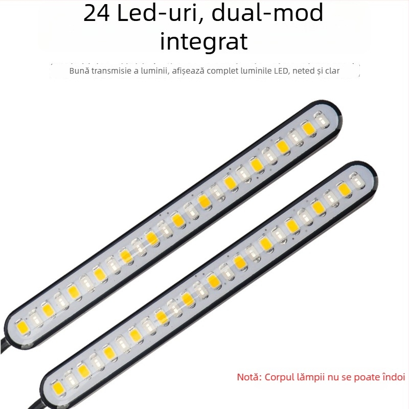 Semnal LED bi-color cu efect de curgere a apei și lumină pentru plăcuța de înmatriculare pentru motociclete electrice – model motor269, 12V