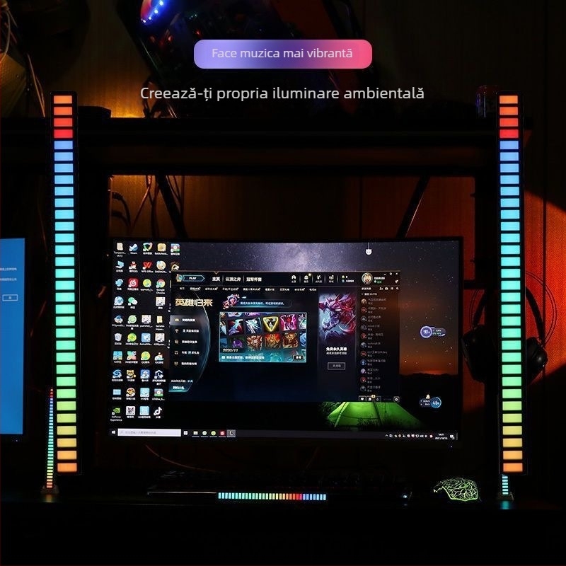 Lumină ambientală LED pentru interiorul mașinii cu RGB, control vocal și ritm, ABS, 1.5W, 5V, 1.5A, compatibil cu modelul 102