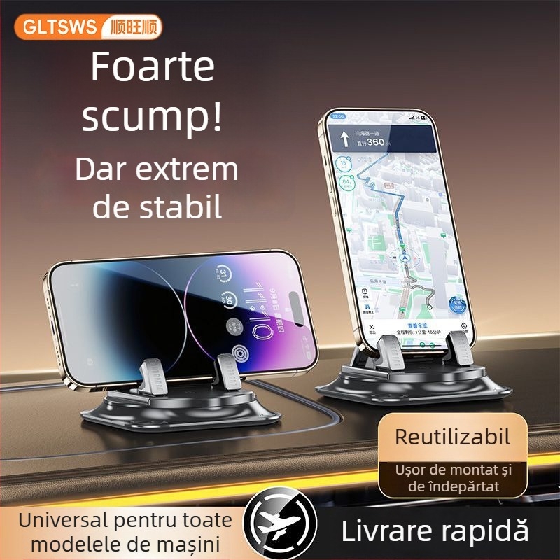 Suport auto pentru telefon - ABS, suport prindere pe bord cu ventuză, model Z01, brand Smooth and prosperous, nealimentat