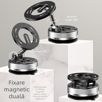 Suport pentru telefon auto Ke hao cu ventuză, rotație la 360°, port USB de încărcare, compatibil universal