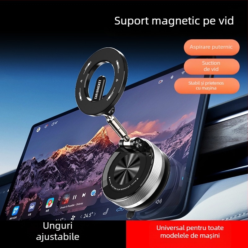 Suport pentru telefon auto Ke hao cu ventuză, rotație la 360°, port USB de încărcare, compatibil universal
