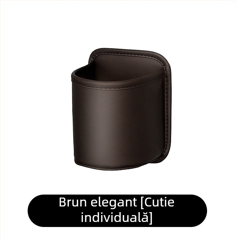 Organizator lateral pentru ușa mașinii, din piele, cu suport pentru băuturi și suport izolant pentru sticlă, capacitate standard