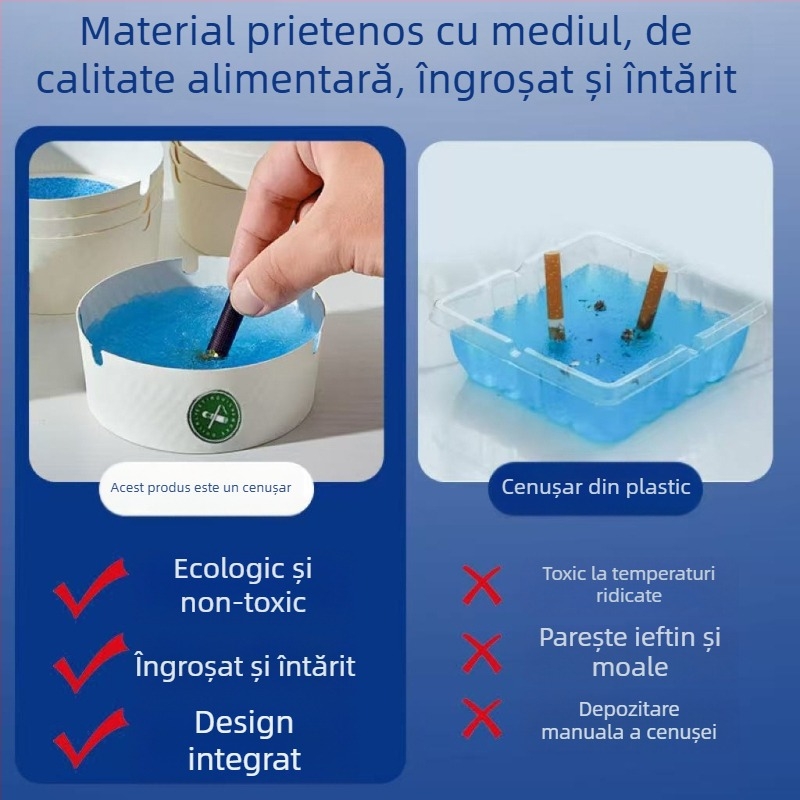 Scrumieră de unică folosință din hârtie pentru mașină, 100 g, primă clasă, producție biomimică