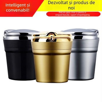 Scrumieră auto cu capac – aliaj de aluminiu, marcă Linghui, model Figura 1, turnare, pentru utilizare în interiorul mașinii