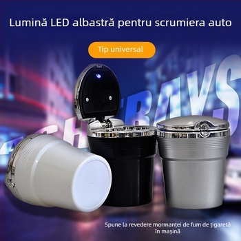 Scrumieră auto cu capac – aliaj de aluminiu, marcă Linghui, model Figura 1, turnare, pentru utilizare în interiorul mașinii