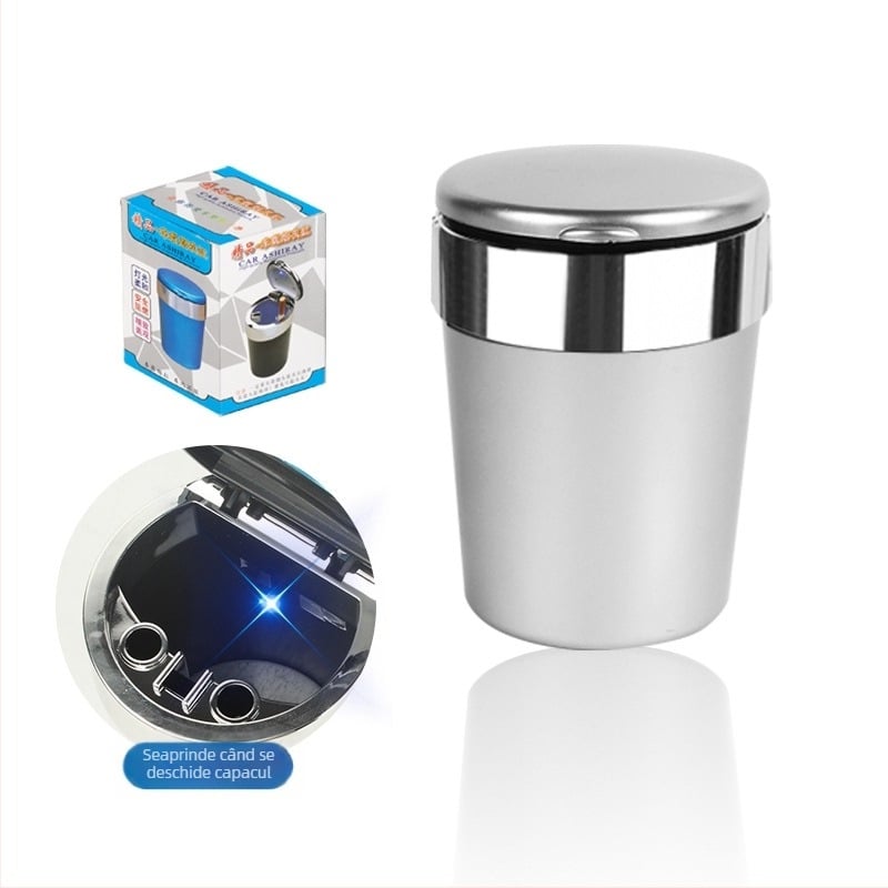 Scrumiere auto suspendate pentru gurile de ventilație, iluminare ambientală LED, BY-1261, plastic, turnare, 145 g