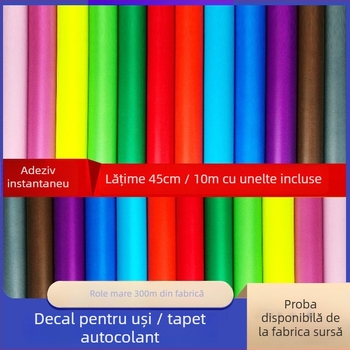 Tapet autoadeziv PVC pentru pereți și ferestre – rezistent la umiditate, model decorativ, stil modern minimalist, construcție cu trei straturi
