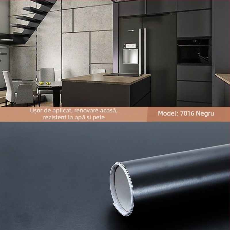 Tapet autoadeziv PVC pentru pereți și ferestre – rezistent la umiditate, model decorativ, stil modern minimalist, construcție cu trei straturi