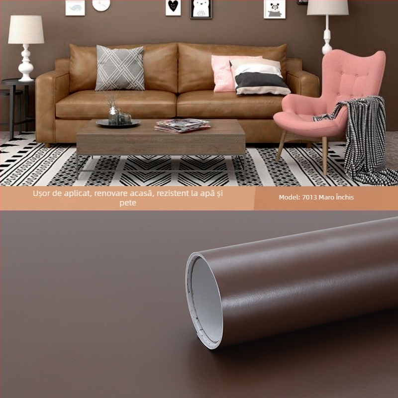 Tapet autoadeziv PVC pentru pereți și ferestre – rezistent la umiditate, model decorativ, stil modern minimalist, construcție cu trei straturi