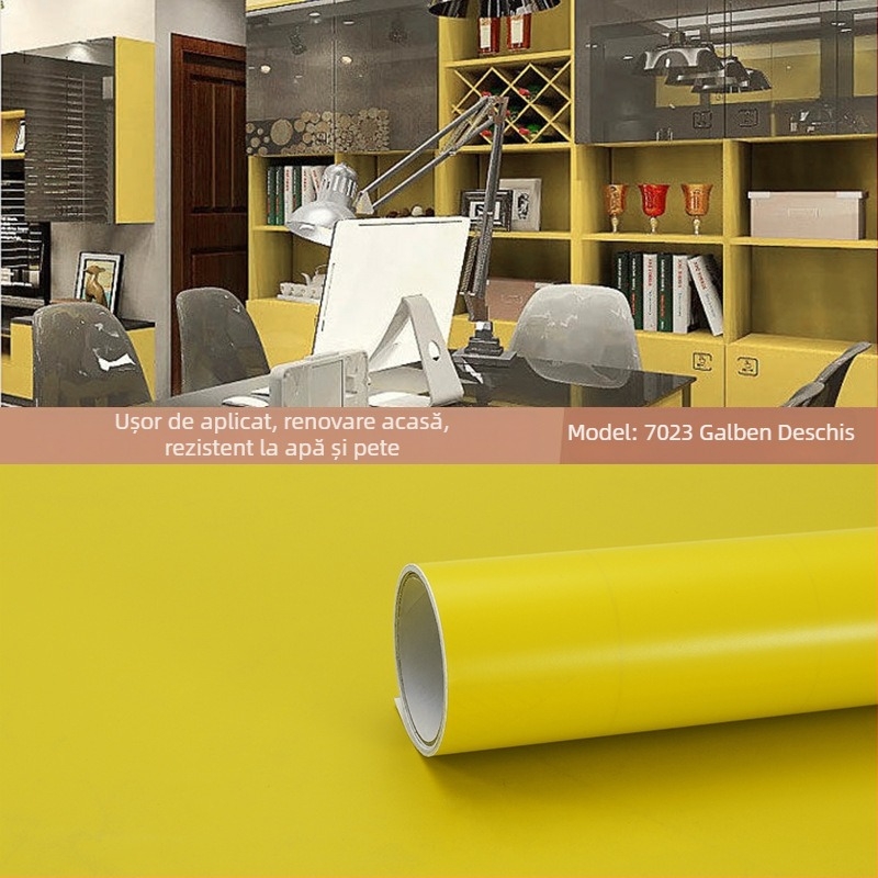 Tapet autoadeziv PVC pentru pereți și ferestre – rezistent la umiditate, model decorativ, stil modern minimalist, construcție cu trei straturi