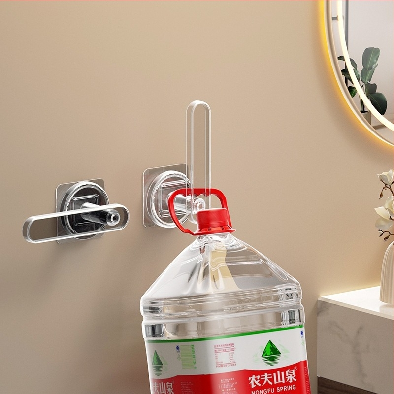 Bară de prosoape - Sistem de depozitare montat pe perete cu cârlig în formă de L, din plastic, lucios, capacitate 5 kg