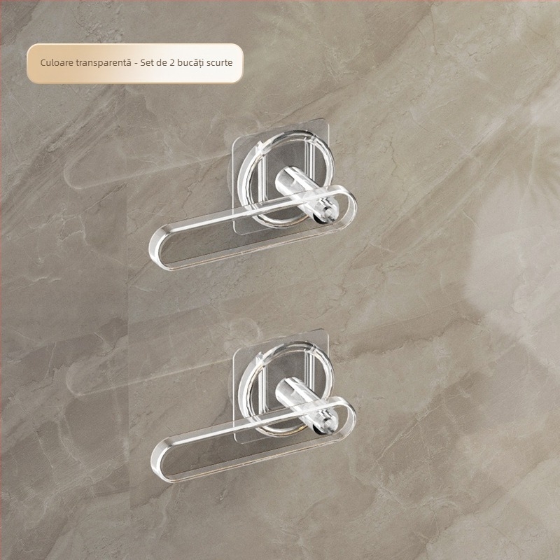 Bară de prosoape - Sistem de depozitare montat pe perete cu cârlig în formă de L, din plastic, lucios, capacitate 5 kg