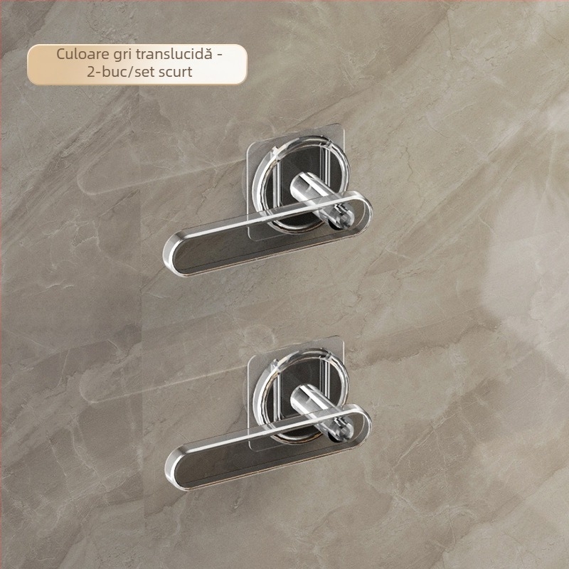 Bară de prosoape - Sistem de depozitare montat pe perete cu cârlig în formă de L, din plastic, lucios, capacitate 5 kg