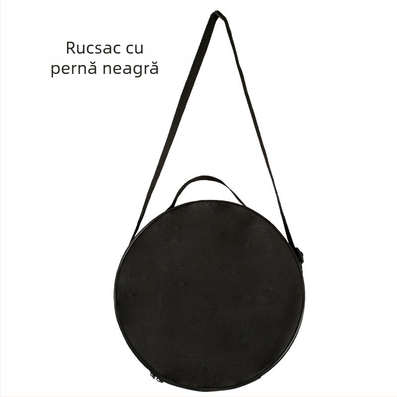 Scaun pliabil de călătorie — scaun portabil cu șezut rotund din PP plastic, rezistență până la 100 kg, greutate 980 g, pliabil