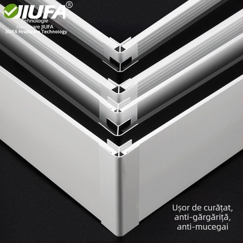 Plintă din aliaj de aluminiu, profil plat modern, model DF-30201, finisaj oxidat