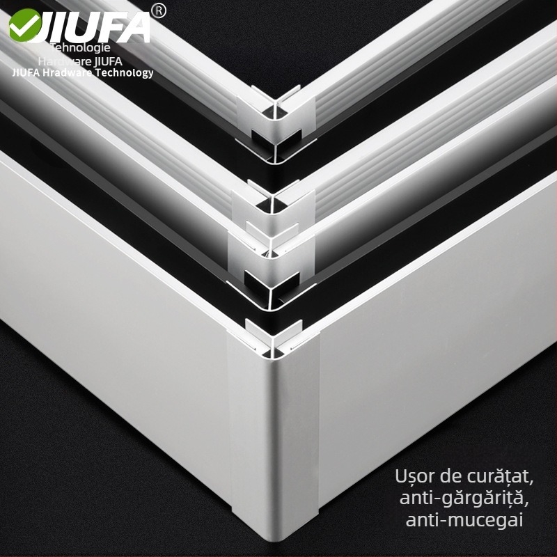 Plintă din aliaj de aluminiu, profil plat modern, model DF-30201, finisaj oxidat