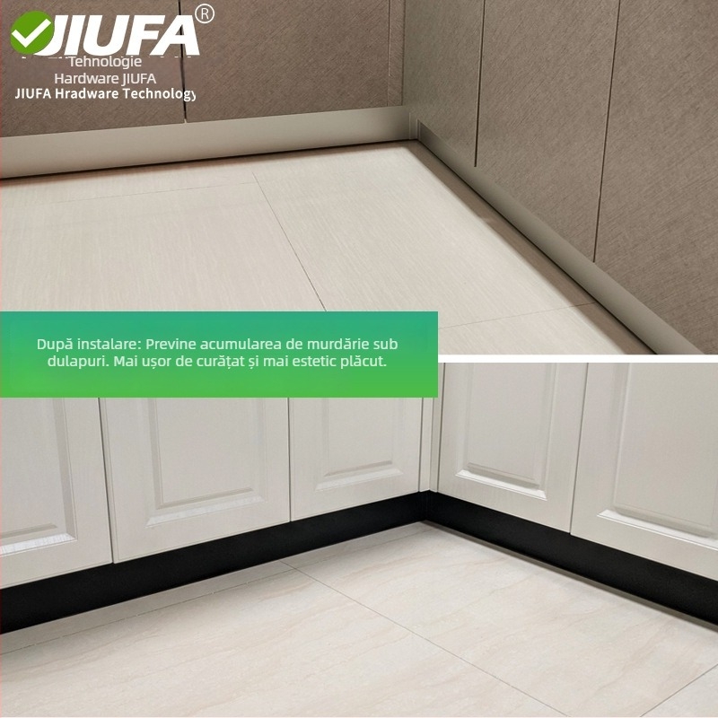 Plintă din aliaj de aluminiu, profil plat modern, model DF-30201, finisaj oxidat