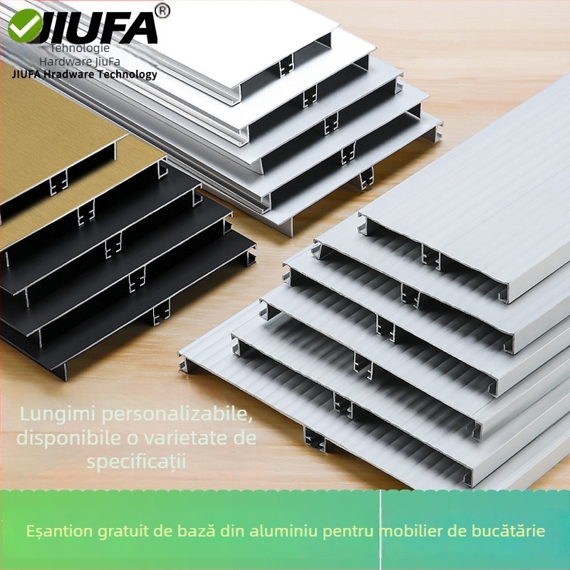 Plintă din aliaj de aluminiu, profil plat modern, model DF-30201, finisaj oxidat