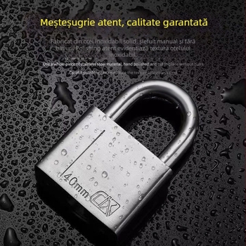 Lacăt din oțel inoxidabil HT-9685, pentru uz casnic și exterior, deschidere dreaptă, 304