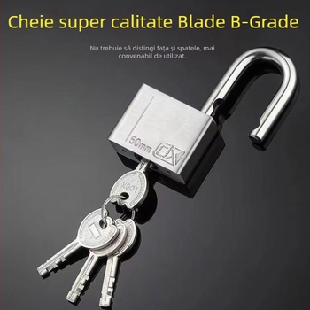 Lacăt din oțel inoxidabil HT-9685, pentru uz casnic și exterior, deschidere dreaptă, 304