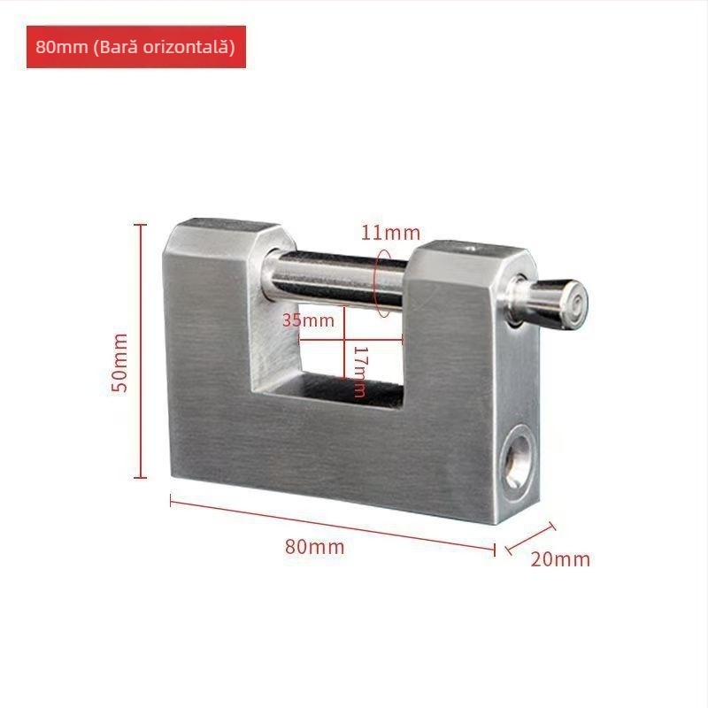 Lacăt din oțel inoxidabil 304, anti-furt, impermeabil, deschidere dreptunghiulară, model Sbe, design modern minimalist