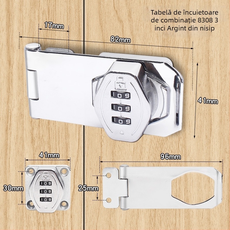 Încuțare dulap Jin Aoding din aliaj de zinc, instalare fără găuri, blocare pentru sertar/ garderobă cu unghi de 90°, model 2023.1.7, etichetă privată licențiată disponibilă
