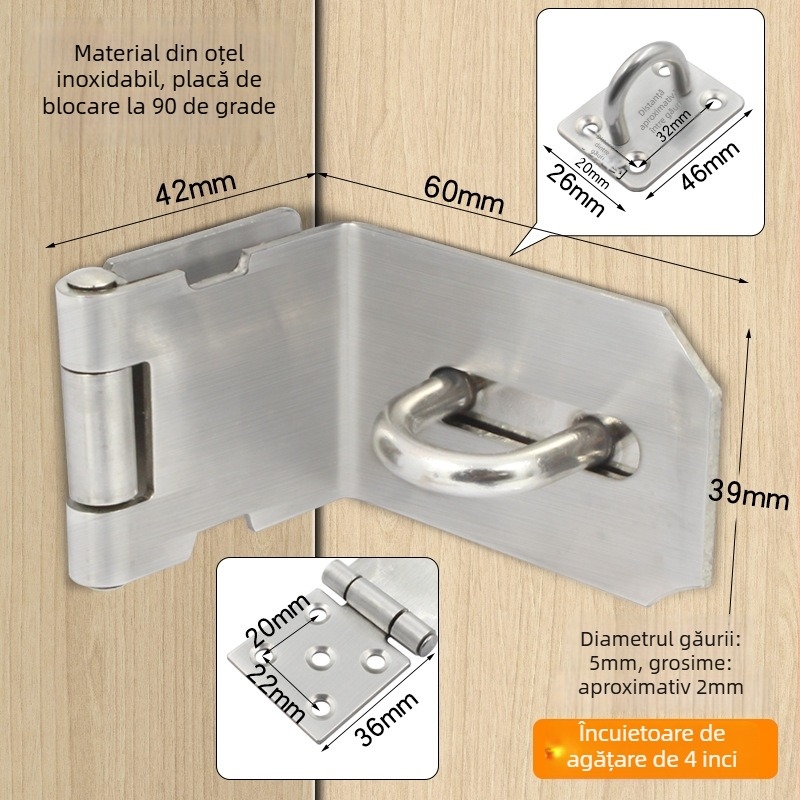 Încuțare dulap Jin Aoding din aliaj de zinc, instalare fără găuri, blocare pentru sertar/ garderobă cu unghi de 90°, model 2023.1.7, etichetă privată licențiată disponibilă