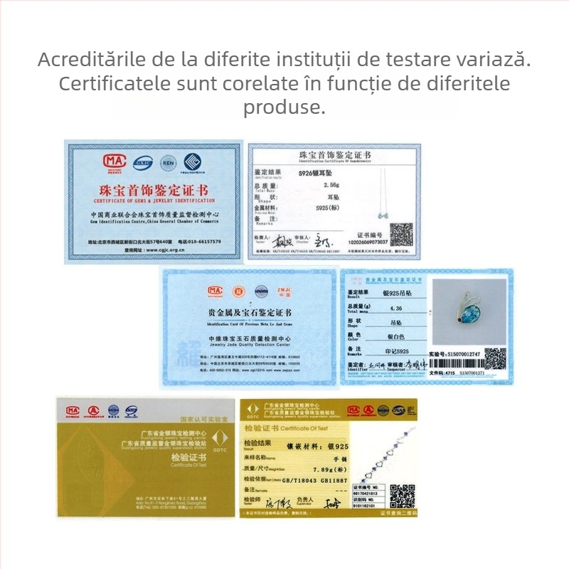 Materiale pentru evaluare bijuterii — brand Silver edge beauty; Certificat de Inspecție pentru Bijuterii din Aur și Argint; Certificat de întreținere și evaluare a bijuteriilor; Primăvara 2022