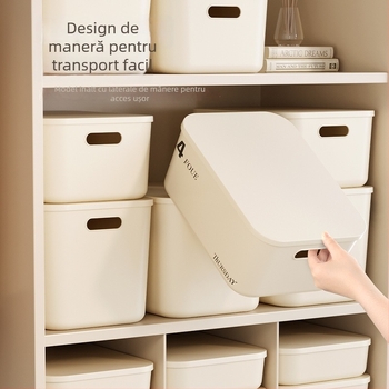 Cutie de depozitare, din plastic, 45 L, fără capac, stil minimalist modern