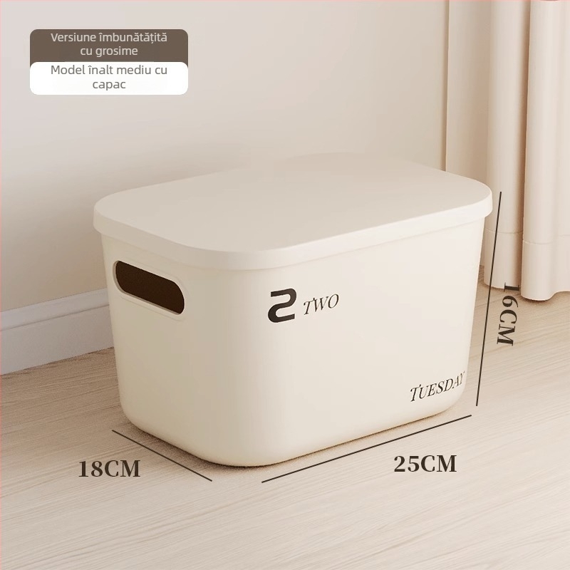 Cutie de depozitare, din plastic, 45 L, fără capac, stil minimalist modern