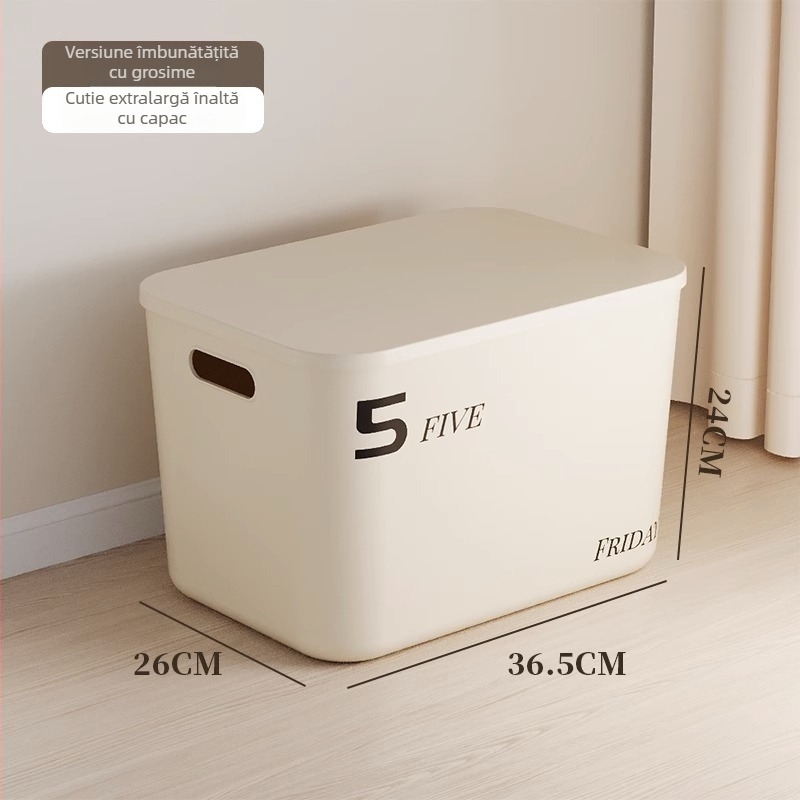 Cutie de depozitare, din plastic, 45 L, fără capac, stil minimalist modern