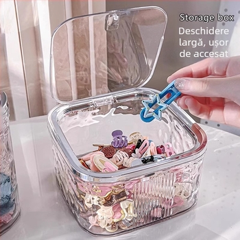 Cutie de depozitare pentru accesorii de păr, plastic, capacitate 18 L, stil japonez, imprimare logo disponibil