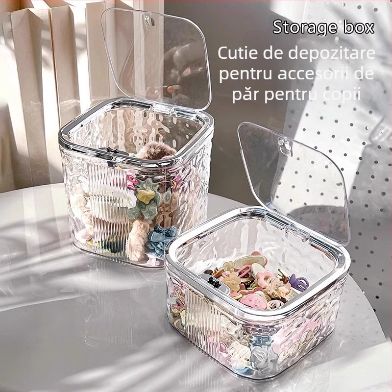 Cutie de depozitare pentru accesorii de păr, plastic, capacitate 18 L, stil japonez, imprimare logo disponibil