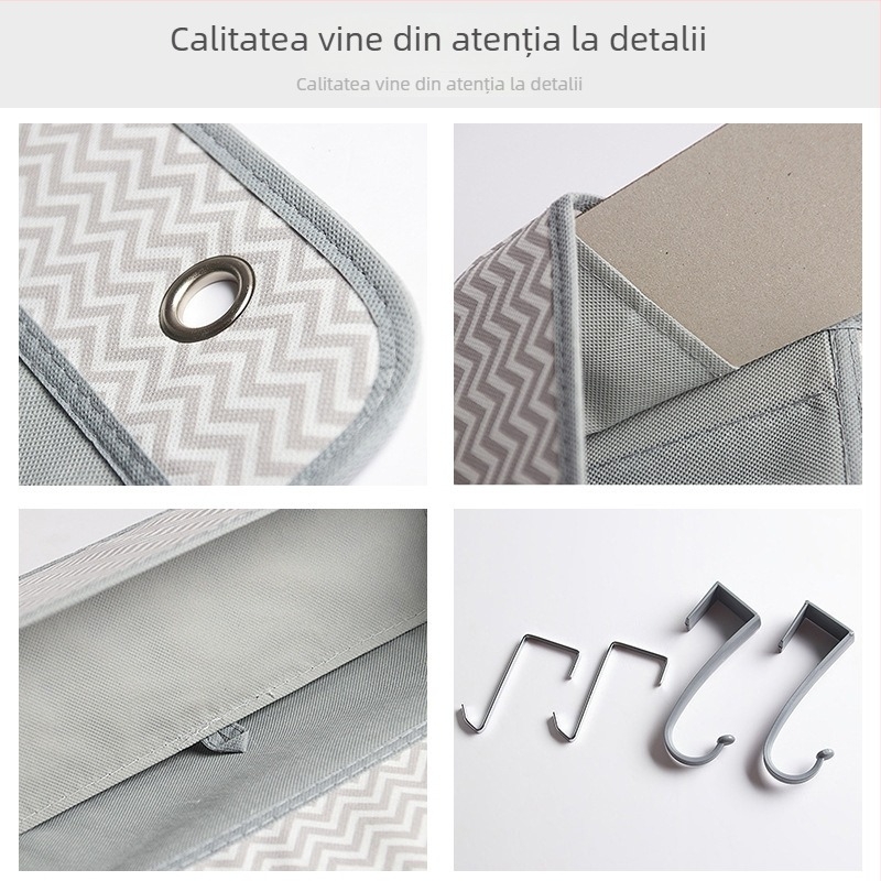 Sac de depozitare pentru ușă, din fibră nețesută, cu patru compartimente, pentru garderobă și dormitor, multifuncțional