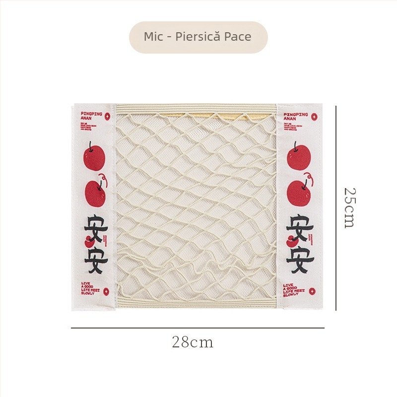 Geantă de depozitare din plasă pentru bucătărie, montare pe perete cu Velcro, poliester, model Y, multifuncțională