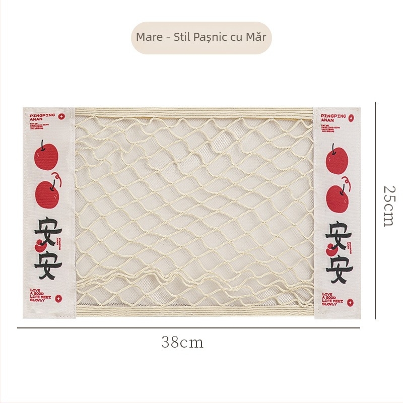 Geantă de depozitare din plasă pentru bucătărie, montare pe perete cu Velcro, poliester, model Y, multifuncțională