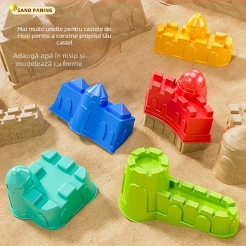 Set de joacă pentru plajă cu mașinuță pentru copii și joc în nisip și zăpadă; plastic, pentru vârsta 4–6 ani, include găleată și lopățică