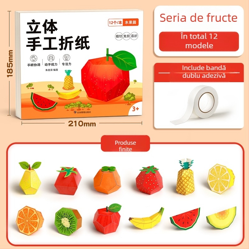 Set de origami 3D pentru copii – jucărie educațională din hârtie pentru vârsta 4–6 ani