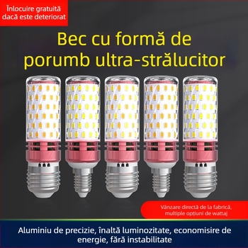 Lampă LED corn, soclu E27/E14, 220V, 1000 lm, 3000K, fascicul 360°