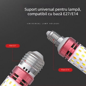 Lampă LED corn, soclu E27/E14, 220V, 1000 lm, 3000K, fascicul 360°