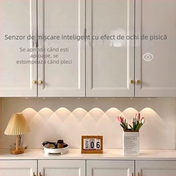 Lampă de noapte cu alimentare fără cablu, senzor inductiv, baterie încorporată, abajur din aluminiu, control inteligent