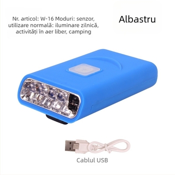 Lampă frontală pentru pescuit de noapte - LED reîncărcabil, întrerupător de inducție, corp din plastic, rază de până la 200–500 m