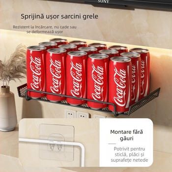 Raft de depozitare pentru router – pentru cămin, montaj pe perete, fără găuri, din oțel carbon, 1 nivel, pentru living