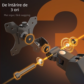 Md8 Braț monitor actualizat – oțel laminat la rece, compatibil cu ecrane 17–32 inchi, 3 kg, braț cantilever rotativ pentru birou