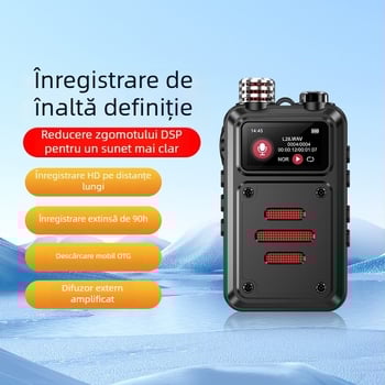 MP3 player cu înregistrare cu 3 microfoane, format WAV, timp înregistrare 5400, rază 10 m, USB 2.0