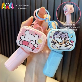 Breloc microfon pentru înregistrare – stil desen animat, PVC