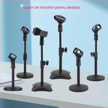 Stativ pentru microfon de birou cu bază din disc metalic greu, înălțime reglabilă, compatibil cu microfoanele condensatoare, MILESNG ZM02