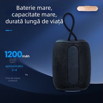 Difuzor Bluetooth portabil cu driveuri duale, Bluetooth 5.3, IPX5 rezistent la apă, 5W putere, baterie încorporată 1000–1200 mAh, frecvență 100 Hz–20 kHz