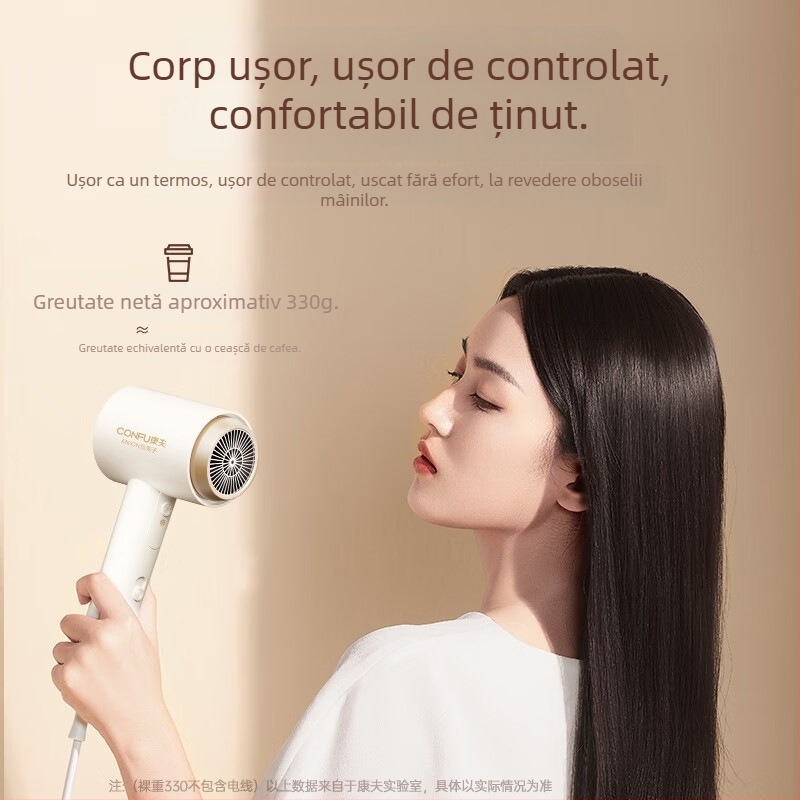 Uscător de păr Confu KF-3153 cu ioni negativi, pliabil, 1600W, 220V, aer cald și rece